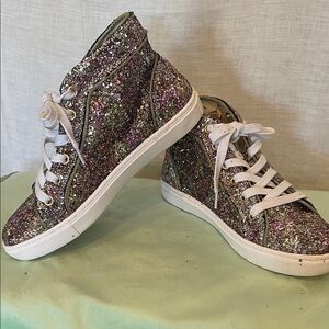 Glitter High-Top Sneakers Steve Madden 5.5